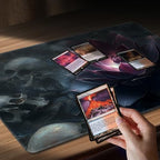 MTG Playmat Non-Slip Rubber Backing Printing Commander Board Game Desk Mat Duel Mat TCG PTCG Playmat 24x14 inches and Free Storage Bags (Black Lotus)