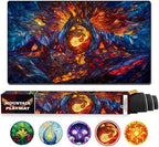 MTG Playmat, TCG Card Game Playmat, Stitched Edge, Non-Slip Rubber Bottom - 24 x 14 inch - Mountain