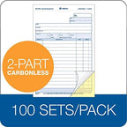 Adams General Purpose Unit Sets, 5.67 x 8.5 Inches, 2-Part, Carbonless, White/Canary, 400 Sets per Pack (NC2581)
