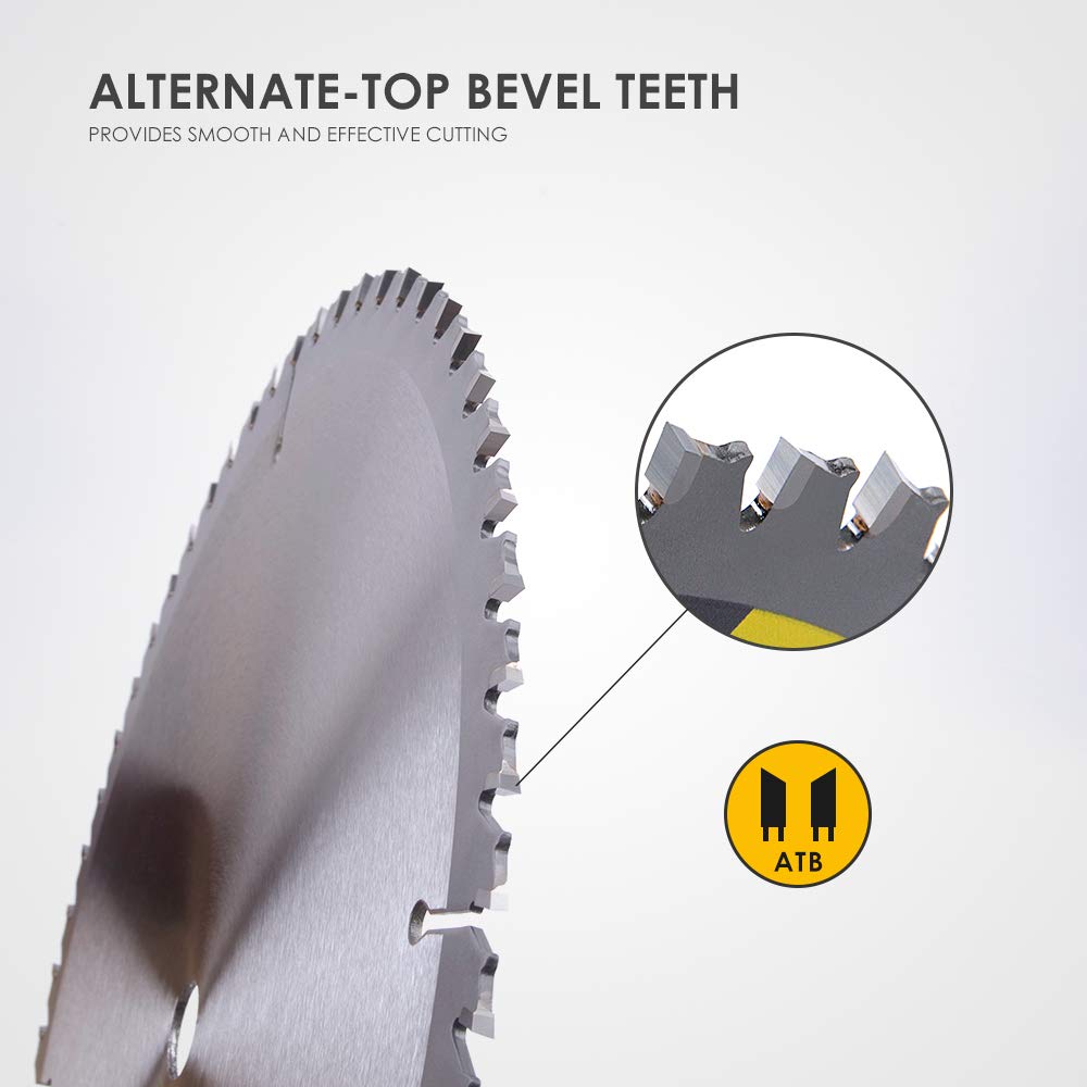 Luckyway 10 Inch Table/Miter Saw Blade 60T Fine Finish with 5/8 Inch Arbor TCT (Tungsten Carbide Tipped) Saw Blade for Cutting Wood