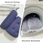 AEROiVi Bathtub Pillow Headrest Bath Pillows for Tub Neck and Back Support with Non Slip Suction Cups Spa Bath Cushion Dark Blue