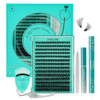 Lash Extension Kit 280Pcs,DIY Individual Lashes Clusters Kit,Lash Bond And Seal,Lash Remover For Eyelashes Extensions,Lash Applicator Tool For False Eyelash Cluster Kit(Blues(60D),D-Mix8-16mmKit)