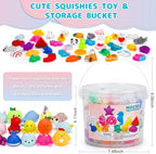 100 Pack Mochi Squishy Toys, Party Favors for Kids 4-8-12, Classroom Birthday Xmas Gifts Treasure Box Prizes Goodie Bag Stuffers, Mini Squishy Fidget Toys, Carnival Prizes in Bulk