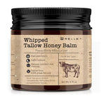 Beef Tallow and Honey Balm for Skin: Grass Fed Whipped Beef Tallow With Honey Face Body Moisturizer 4oz - Organic Unscented Fast Absorption Tallow Cream Infused with Manuka Honey Beeswax Olive Oil