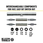 Klein Tools 80027 Screwdriver Set, 11-in-1 Multi-bit Screwdriver, 6-in-1 Stubby, Phillips, Slotted, Square, Torx Bits, 2-Piece