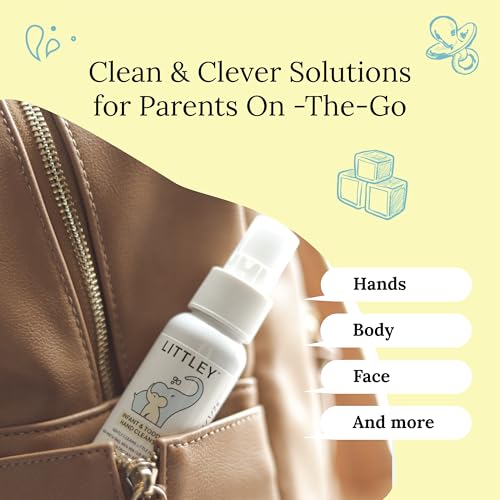 Littley Infant & Toddler Hand Cleanser with Hypochlorous Acid, Gently Cleans Dirt & Germs, Non-Toxic & Alcohol-Free, Safe for Sensitive Skin, 8oz Spray Bottle