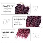 Curly Crochet Hair,Ocean Wave Crochet Hair 22Inch Curly Braiding Hair for Boho Braids Synthetic Hair Extensions for Women(22 Inch,3pack,#1B/TBug)