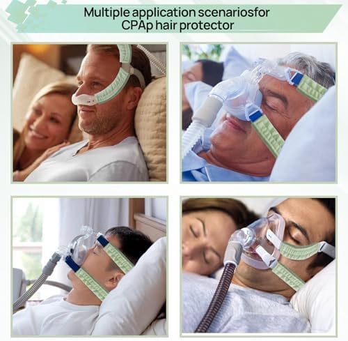 6 Packs Satin CPAP Strap Covers Soft, CPAP Mask Cushions, Breathable CPAP Strap Cushions, CPAP Hair Protector for Women and Man, Universal Silk CPAP Strap Covers for Reducing Red Marks (Light Green)