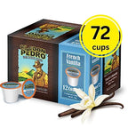 Cafe Don Pedro French Vanilla Low Acid Coffee Pods, 100% Arabica K Cups, Naturally Low Acid Coffee K Cups, Battles Heartburn and Acidic Reflux, 72 Cups, Compatible with K-cup Coffee Maker