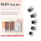 Lash Clusters Kit, Wispy Clusters Lashes Extension Kit, 144 Cluster Eyelash Extensions Soft Individual Lashes Volume, with Clusters Lash Glue Remover Applicator(01C-KitPlus)