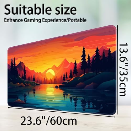 MTG Playmat for Magic TCG - Rubber Play Mat With Smooth Surface for Trading Card and Battle Games - Sunset Forest Theme