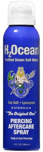 H2Ocean Piercing Aftercare Spray 4oz - Sterile Saline Solution - Wound Wash
