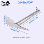 LUBAN Stainless Steel Garden Hoe Pick 15-inch Length Lightweight Weather Resistant Metal Multipurpose Hand Tool for Gardening Cultivator Weeding Seeding Turning Soil