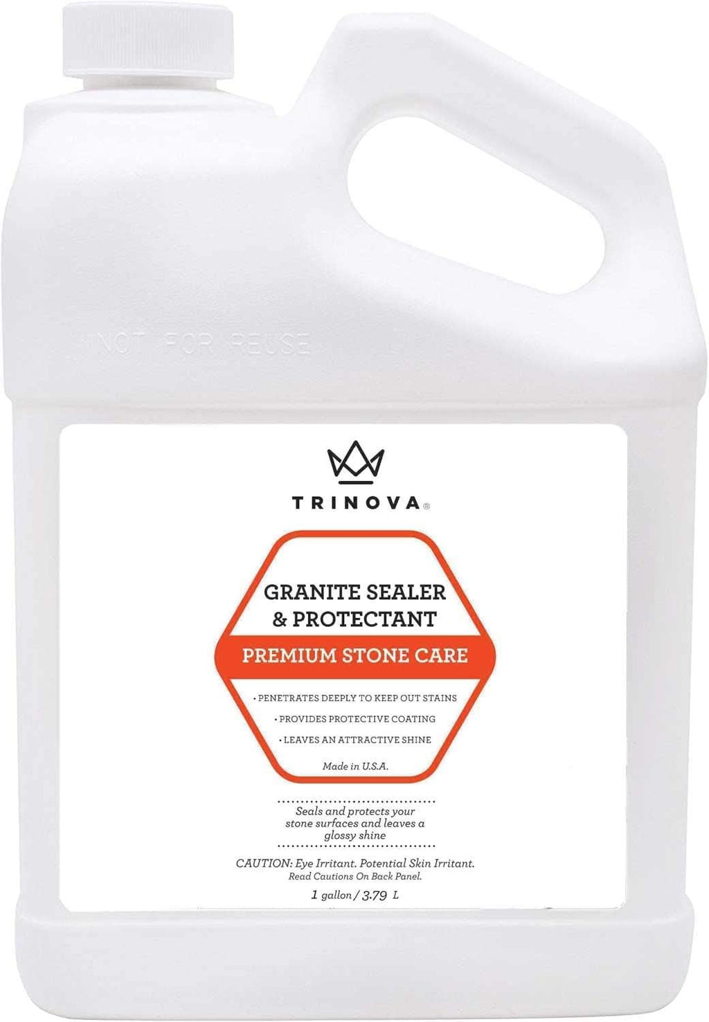 TriNova Granite Sealer & Protector – Best Stone Polish, Protectant & Care Product – Easy Maintenance for Clean Countertop Surface, Marble, Tile – No Streaks, Stains, Haze, or Spots - 128 fl oz (4PK)