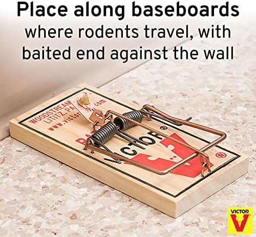 Victor M200 Metal Pedal Sustainably Sourced FSC Wood Humane Snap Rat Trap -12 Wooden Traps
