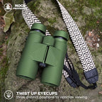 Nocs Provisions Pro Issue 8x42 Compact Fogproof Waterproof Binoculars for Adults & Kids, 8X Magnification, Wide View Multi-Coated Lenses for Bird Watching, Hunting & Stargazing - Canopy Green