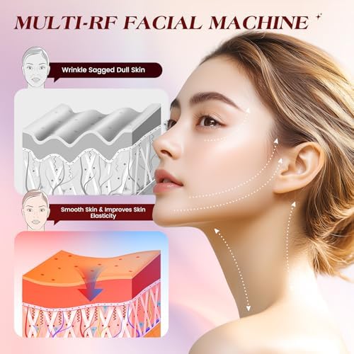 Microcurrent Facial Device, 3 Modes Red Light Therapy for Face and Neck, Skin Care Facial Massager Perfect Gifts for Women Men(Gold)