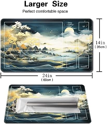 MTG Playmat Size 24x14in Free Storage Bags Non-Slip Backing, Ideal for Card Game Enthusiasts TCG Playmat (Autumn Dream-Deck)
