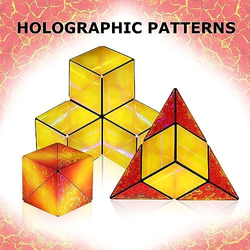 SHASHIBO Holographic Shape Shifting Box - STEM Magnetic Fidget Cube That Transforms Into Over 70 Shapes, Download Fun in Motion Toys Mobile App (Solar)