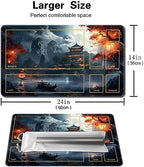 MTG Playmat Size 24x14in Free Storage Bags Non-Slip Backing, Ideal for Card Game Enthusiasts TCG Playmat Mouse Pad (Mountain Fog loft-with Zone)