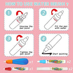 Water Doodle Mat- Kids Painting Writing Doodle Board Toy - Color Drawing Mat Bring Magic Pens Educational Toys for Age 3 4 5 6 7 8 9 10 Year Old Girls Boys Toddler Present