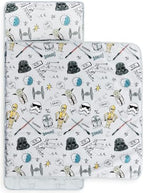 Jay Franco Toddler Nap Mat with Built-in Pillow and Blanket - Soft 46 x 20-inch Microfiber Kids Sleeping Bag for School or Sleepover, Grey - Star Wars