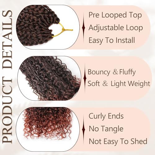 9 Packs Boho Box Braids Crochet Hair 24 Inch Goddess Box Braids Crochet Hair With Curly Ends Synthetic Bohemian Braids Hair Extension For Women (24inch, 1B/350)