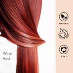 Wine Red Long-Lasting Hair Dye Shampoo, Burgundy 3 in 1 Hair Color Shampoo for Men & Women - 16.9 Fl Oz