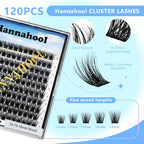 120pcs D Curl Individual Wide Stem Cluster DIY Eye Lashes Extensions Mixed 10-12-14-16mm/14-16-18mm/12-14-16mm Makeup Dramatic Volume Lashes (mixed 10-12-14-16mm)
