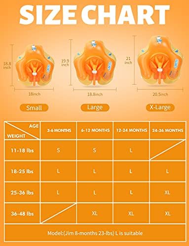 LAYCOL Baby Swimming Float Inflatable Baby Pool Float Ring with Sun Protection Canopy,add Tail no flip Over for Age of 3-36 Months