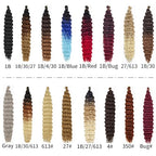 Curly Braiding Hair Boho Hair for Braiding Hair Ocean Wave Crochet Hair 18Inch Deep Curly Crochet Braids Wet and Wavy Braiding Hair Synthetic Crochet Hair for Black Women (4# 18 Inch (Pack of 6))