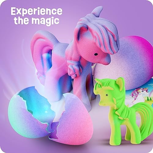 Dan&Darci Unicorn Hatching Surprise Eggs for Kids - 6 Pack - Grows 600% - Unicorn Toys for Girls Age 3-8 - Birthday Gift Ideas and Party Favors for 3+ Year Old Girl - Gifts for Ages 3 4 5 6 7 8 Years