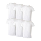 Hanes Men's Cotton, Moisture-Wicking Crew Tee Undershirts, Multi-Packs, White - 6 Pack, Small, 2135P6