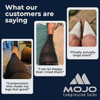 Mojo Compression Socks Footless for Women and Men 20-30mmHg - Extra Wide Plus Size Calf Sleeve - A604