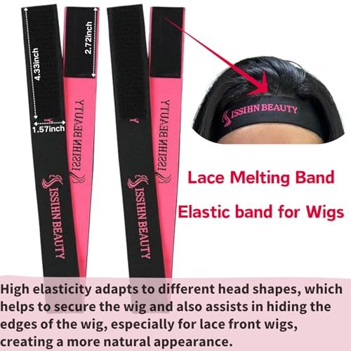 Lace Wig Grip Cap Women: 4x5 Transparent Swiss Lace Area - Non-slip Wig Gripper for Keeping Wigs Lace Front In Place - Stocking Dome Cap with Built In Elastic Headband (Light Brown)