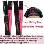 Lace Wig Grip Cap Women: 4x5 Transparent Swiss Lace Area - Non-slip Wig Gripper for Keeping Wigs Lace Front In Place - Stocking Dome Cap with Built In Elastic Headband (Light Brown)