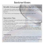 RARJSM Metallic Painting Gel Nail Polish Silver Mirror Chrome Holographic Laser Rainbow Effect Metal Painted Drawing Gel Polish Glossy Shine 8ml Soak Off Curing Need Home Salon DIY Nail Art Design