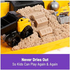 Kinetic Sand, Construction Site Folding Sandbox with 2lbs Play Sand & Toy Truck, Sensory Toys for Kids & Classroom, Back to School Teacher Must Haves