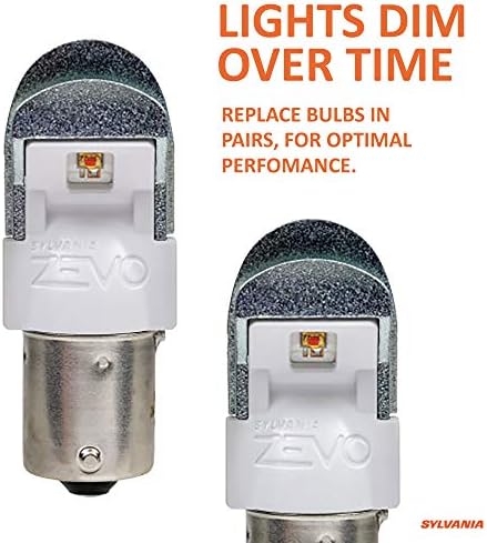 SYLVANIA - 1156 ZEVO LED Amber Bulb - Bright LED Bulb, Ideal for Park and Turn Lights (Contains 2 Bulbs)