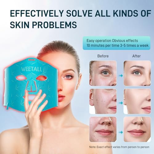 Red Light Therapy Mask for Face: LED Infrared Facial Mask Skincare Device, Beauty Care Tool for Women at Home