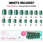 Press on Nails Short - Chameleon Cat Eye Press on Nails, Square Glue on Nails False Nails, Bt Art Box Press On Nails, Soft Gel x Coat Nails False Nails in 16 Sizes -160PCS Soft Gel Fake Nails Kit