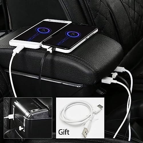 OQHAIR Armrest Box Armrest Box Retrofit Parts Center Console Special Storage Space Car Elbow Rest with USB Cup Holder For Suzuki Every