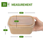 AICHEF 50 Pack 35 oz Paper Food Containers with Lids, Microwavable and Freezer Use Paper Meal Prep Containers Disposable Food Prep and Take Out Food Containers, 50 Bowls 50 Lids