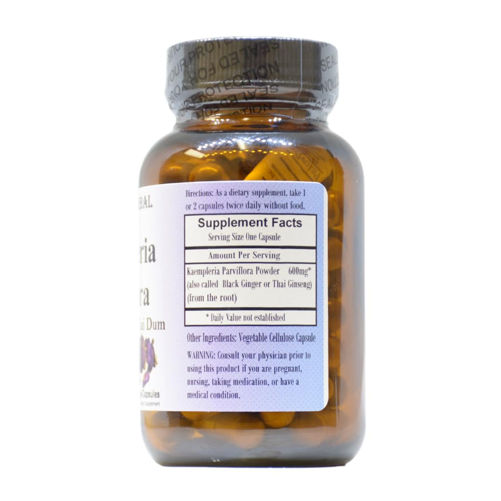 Barlowe's Herbal Elixirs Kaempferia Parviflora Supplement | Black Ginger | 600mg | 60 Veggie Capsules | Supports Vitality, and Promotes Overall Wellness | Stearate Free