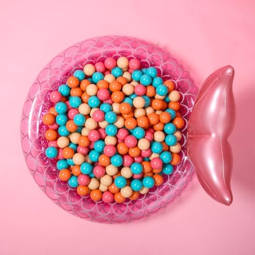 GOGOSO Ball Pit Balls for Toddler, Baby Plastic Playballs Kids Soft Pastel Pelotas Non-Toxic BPA-Free,Cream Pink+Orange+Green,100 Balls