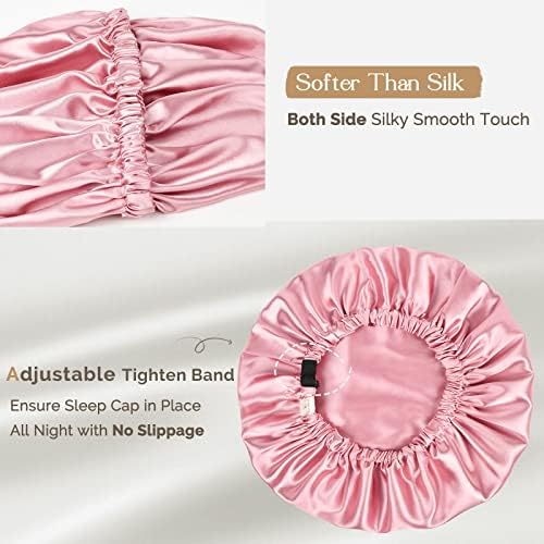 YANIBEST Silk Bonnet Satin Bonnet for Sleeping Women and Men, Adjustable Double Layer Hair Bonnet for Curly Braids Hair