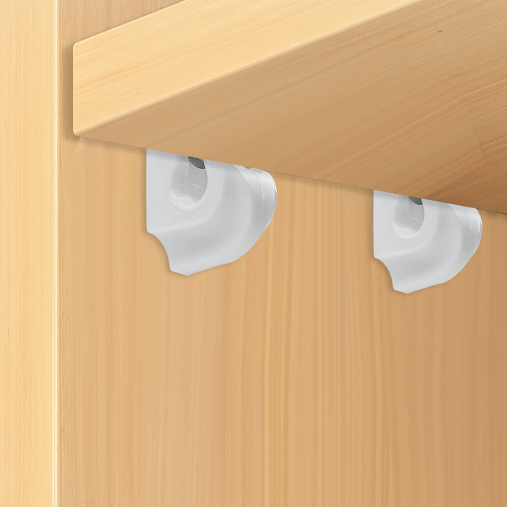 48 Pack White Down Wall Clip Closet Shelves Clips Wire Shelf Loop Clip Plastic Wire Shelf Brackets Included Clips Screws and Expansion Tubes for Wire Closet Shelving