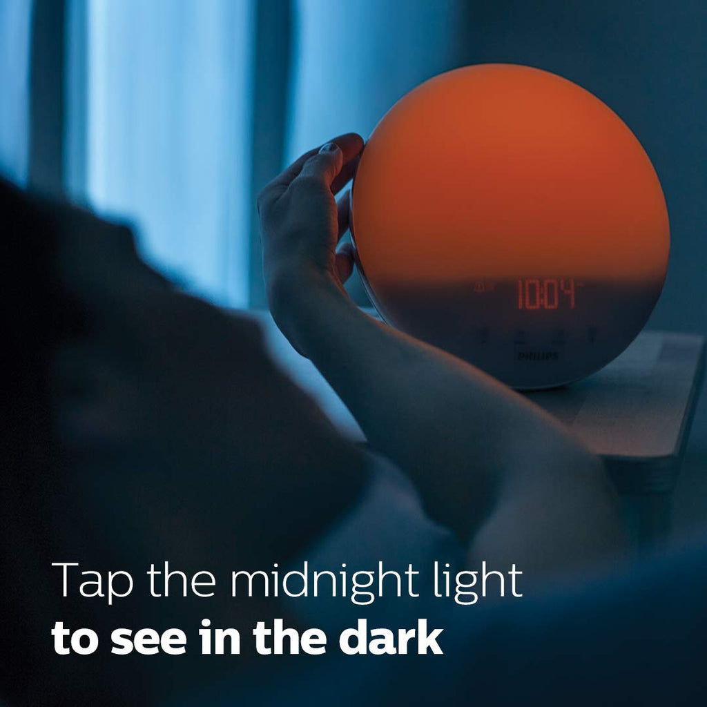 Philips HF3520/60 Light Therapy Wake Up Light LUXEON – Mood Lamp (Wake-up Light, 300 lx, LUXEON, Orange, Red, Yellow, 40 min, Bedroom)