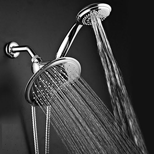 Dream Spa 3-way 8-Setting Rainfall Shower Head and Handheld Shower Combo (Chrome). Use Luxury 7-inch Rain Showerhead or 7-Function Hand Shower for Ultimate Spa Experience!