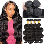 12A Human Hair Bundles 24 26 28 30 Inch Body Wave Bundles Human Hair 100% Unprocessed Brazilian Virgin Hair 4 Bundles Deals Human Hair Quick Weave Bundles Human Hair Extension Natural Black